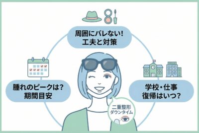 周りにバレたくない！二重整形後の腫れやダウンタイムはどのくらい？学校や仕事はいつから行ける？