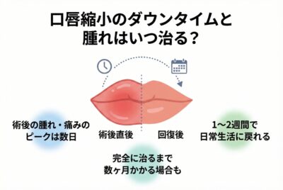 口唇縮小のダウンタイムと腫れはいつ治る？