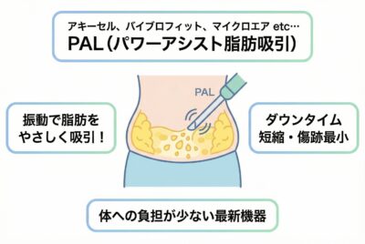 アキーセル、バイブロフィット、マイクロエアetc…PAL(power assisted liposuction)パワーアシスト脂肪吸引とは