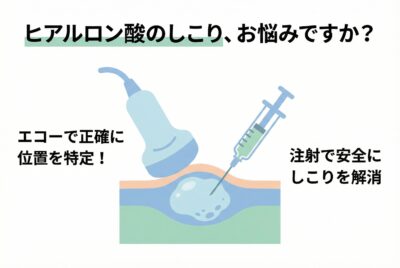 ヒアルロン酸注入後のしこりを取る：エコーガイド下ヒアルロニダーゼ法