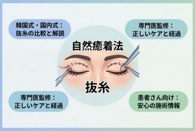 【形成外科専門医監修】韓国式・国内式：自然癒着法の抜糸