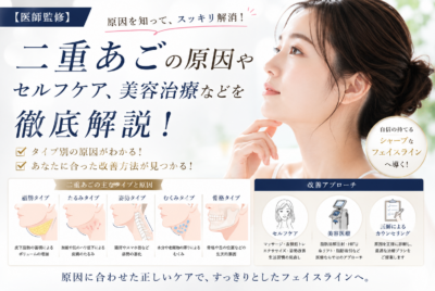 【医師監修】二重あごの原因やセルフケア、美容治療などについて徹底解説!