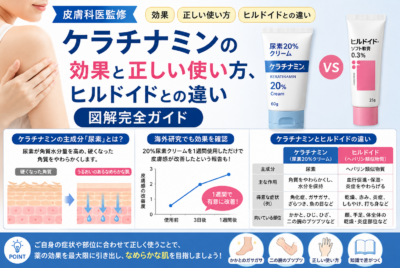 【皮膚科医監修】ケラチナミンの効果と正しい使い方、ヒルドイドとの違い【図解完全ガイド】