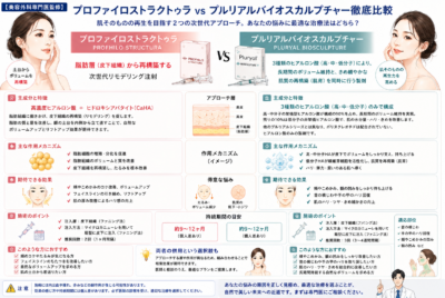 【美容外科専門医監修】プロファイロストラクトゥラvsプルリアルバイオスカルプチャー徹底比較