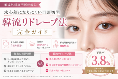 【形成外科専門医が解説】求心顔になりにくい目頭切開、韓流リドレープ法【完全ガイド】