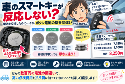 車のスマートキーの反応が悪い原因は？電池交換しても直らないときは「ボタン電池の型番違い」に注意