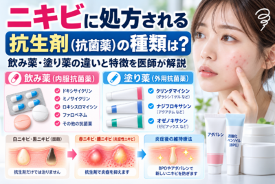 ニキビに処方される抗生剤（抗菌薬）の種類は？飲み薬・塗り薬の違いと特徴を医師が解説