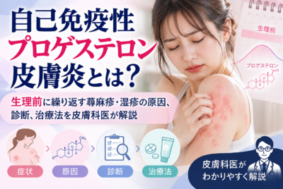 自己免疫性プロゲステロン皮膚炎とは？生理前に繰り返す蕁麻疹・湿疹の原因、診断、治療法を皮膚科医が解説